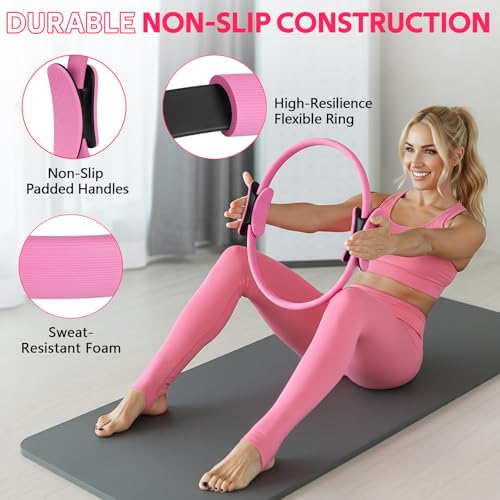 Image of WALITO Home Pilates Kit for Women,Pilates Ring Set with Magic Circle,Resistance Bands,Figure 8 Workout Bands,Mini Ball, Compact Toning Fitness Essentials Starter Set Accessories Gift