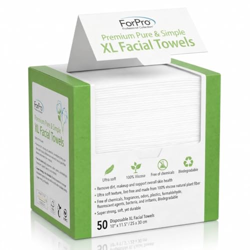 ForPro Disposable Face Towels for Sensitive Skin, XL Dry Wipes Ma...