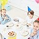 96 Stück Geburtstag Party Geschirr Set,Happy Birthday Weiß Gold Geburtstag Party Geschirr Becher Serviette Pappteller Set,für Mädchen Kinder Tischdekoration-24 Gäste