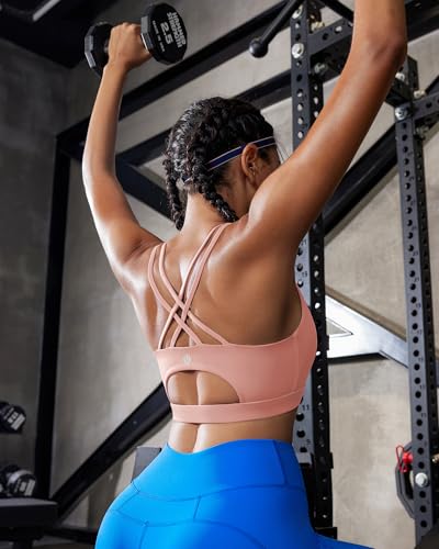 Image of RUNNING GIRL Sports Bras for Women,Padded Sports Bra Tank Top Sexy Crisscross Back High Impact Longline Workout Yoga Bra