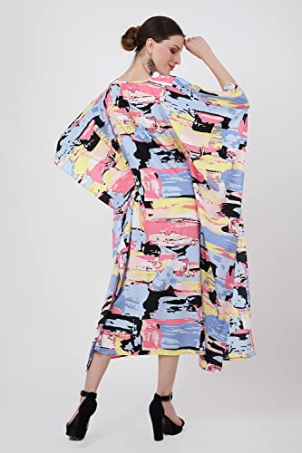 Robe kaftan imprimé géométrique abstrait haut de gamme au tombé impeccable - 7