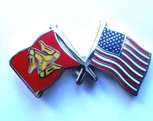 Isle of Man and USA United States of America Friendship Flag Pin Badge