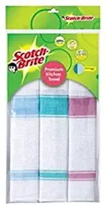 Scotch-Brite Premium kitchen towel (set of 3) towel Wet and Dry Cotton, Wool Cleaning Cloth (3 Units)