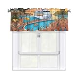 YYHWHJDE Cortinas cortas con cenefa para fiesta en la piscina, con cenefa,...