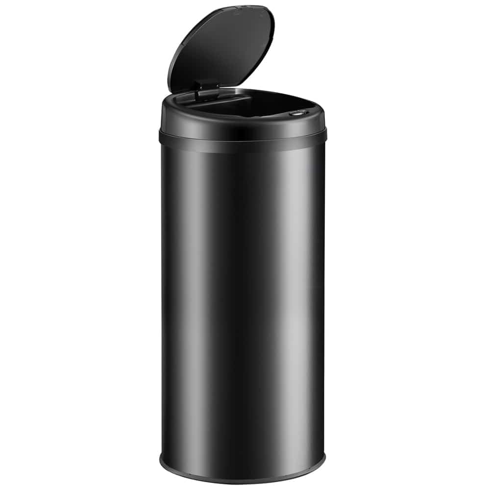 Monzana® Mülleimer Küche mit Sensor 50L Edelstahl USB Ladekabel Berührungslos Deckel Hygienisch Papierkorb Automatik Abfalleimer Wasserdicht Büro Schwarz Recycling