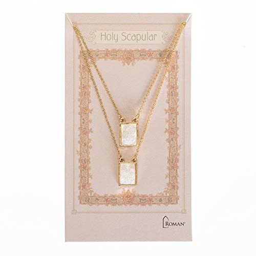 Roman Infinity Scapular Layered Gold Tone 26 inch Zinc Metal Multi Tiered Necklace4