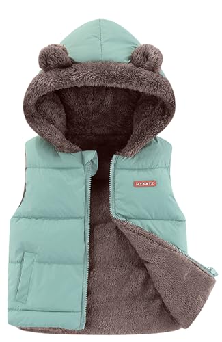 Veste polaire sans manches réversible enfant gilet chaud à capuche Happy Cherry