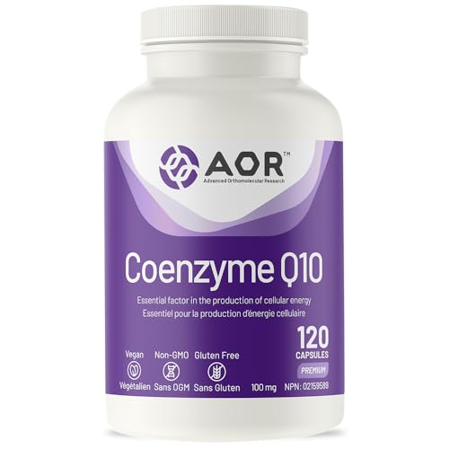 AOR Coenzyme Q10 100mg, 120 Capsules 40-Day Supply – Ubiquinone CoQ10 Supplement – Antioxidant Properties – Promotes Heart Wellness – Supports Cellular Energy Production – Vegan, Non-GMO & Gluten-Free