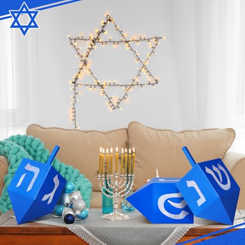 4-Pack-Hanukkah-Dreidel-Set-Hanukkah-Table-Decorations-12inch-Blue-Hanukkah-Centerpieces-Box-Decorations-Inoor-for-Hanukkah-Party-Decorations-Art-Decor