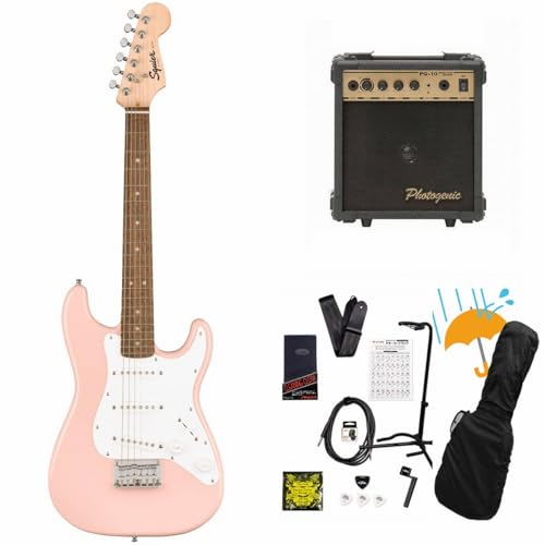 Squier/Mini Stratocaster Laurel Fingerboard Shell Pink ミニエレキギター PG-10アンプ付属エレキギター初心者セットR