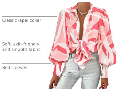BTFBM Blouses for Women Dressy Casual Long Sleeve Shirts by BTFBM - Used condition - US$24.14