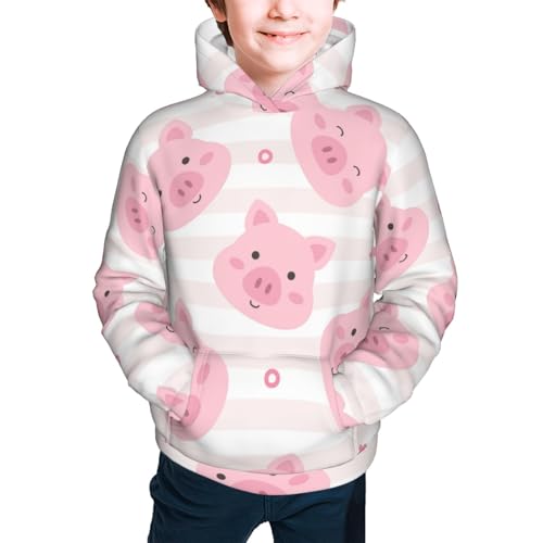 Cartoon Pig Kids Pullover Hoodies Boys Sweatshirts Girls Athletic Clothes with Pocket2