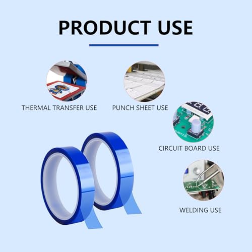 CXNXFD Hitzebeständiges Klebeband, 2 Rollen 20 mm x 33 m Thermoband, Wärmebänder für Wärmepresse, Sublimatione,Elektronik Druck,lektronische Leiterplatten，DIY Handwerk