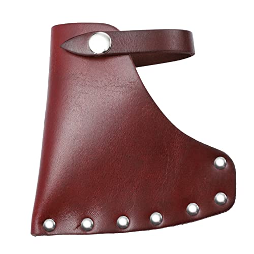 NUOBESTY Practical Hatchet Sleeve Blades Protectors Thicken Cowhide Protector for Ax Easy Install Remove Metal Buckle