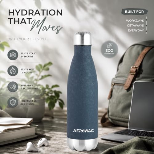 Image of 304 Stainless Steel Viva Insulated Flask 500ml | Hot & Cold 24 Hours | Double Wall, Lightweight, Leak Proof, BPA-Free Bottle | Ideal for Outdoor, Office, Gym, School (Blue, Pack of 1)