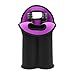 Hipiwe Wine Carrier Tote Bag Two Bottle Insulated Neoprene Wine/Water Bottle Holder for Travel with Secure Carry Handle(1PCS Black)