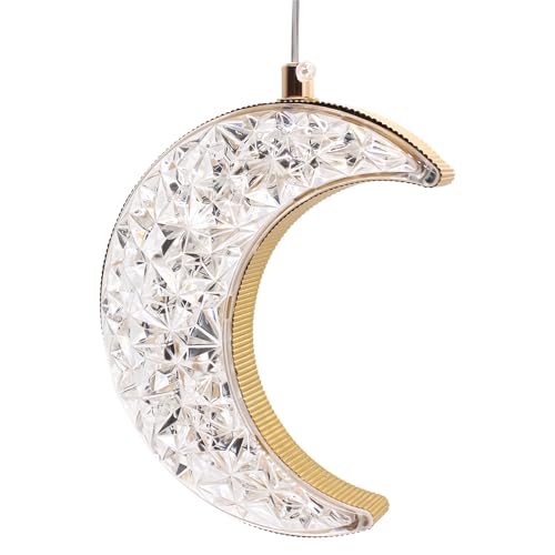 Lustre Pendente Led Lua Dourado Lunar Acrílico Bivolt Pd44