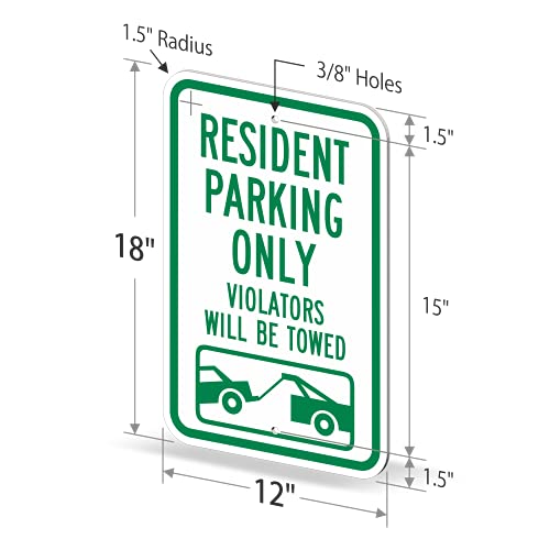 Panneau de signalisation resident parking only vert et blanc - 6