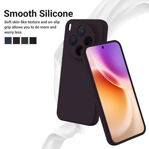 Image of FIRST MART Matte Silicone Back Cover for Vivo X300 - Purple