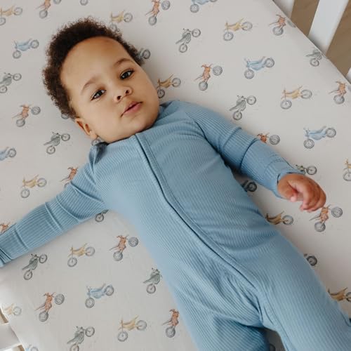 Image of Premium Fitted Knit Crib Sheet /Toddler Sheet Ryder by Copper Pearl