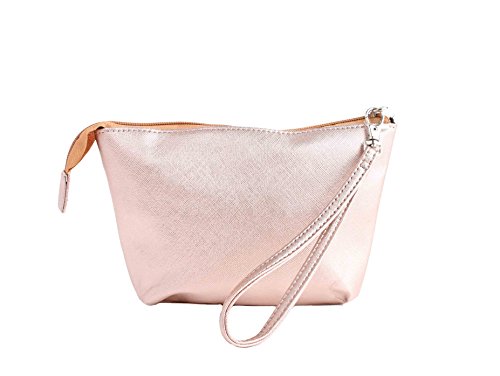 Lipstick Carrying Case for 16 Tubes of LipSense, Younique Splash and Lip Glosses with elastic bands and detachable wristlet, Tester Bag, Party In A Purse (Rose Gold Solid)