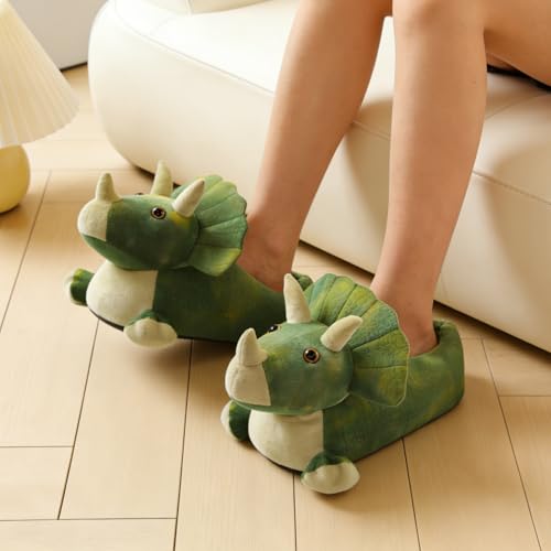 Image of Fluffy Hippo & Elephant Slippers - Oversized Warm House Slippers for Adults | Non-Slip Soft-Sole Indoor Slippers