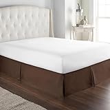 Hotel Luxury Bed Skirt/Dust Ruffle 1800 Platinum Collection-14 inch Tailored Drop, Wrinkle & Fade Resistant, Linens (Queen, Brown)