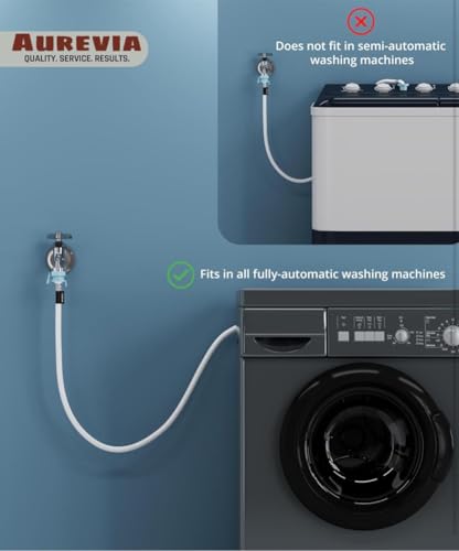 Image of Washing Machine Pipe Inlet 2 Meter | Water Inlet Pipe with Universal Tap Adaptor Connector | Anti-Kink, Burst Proof & Pressure Resistant | Hot & Cold Water Compatible Washing Machine Inlet Hose