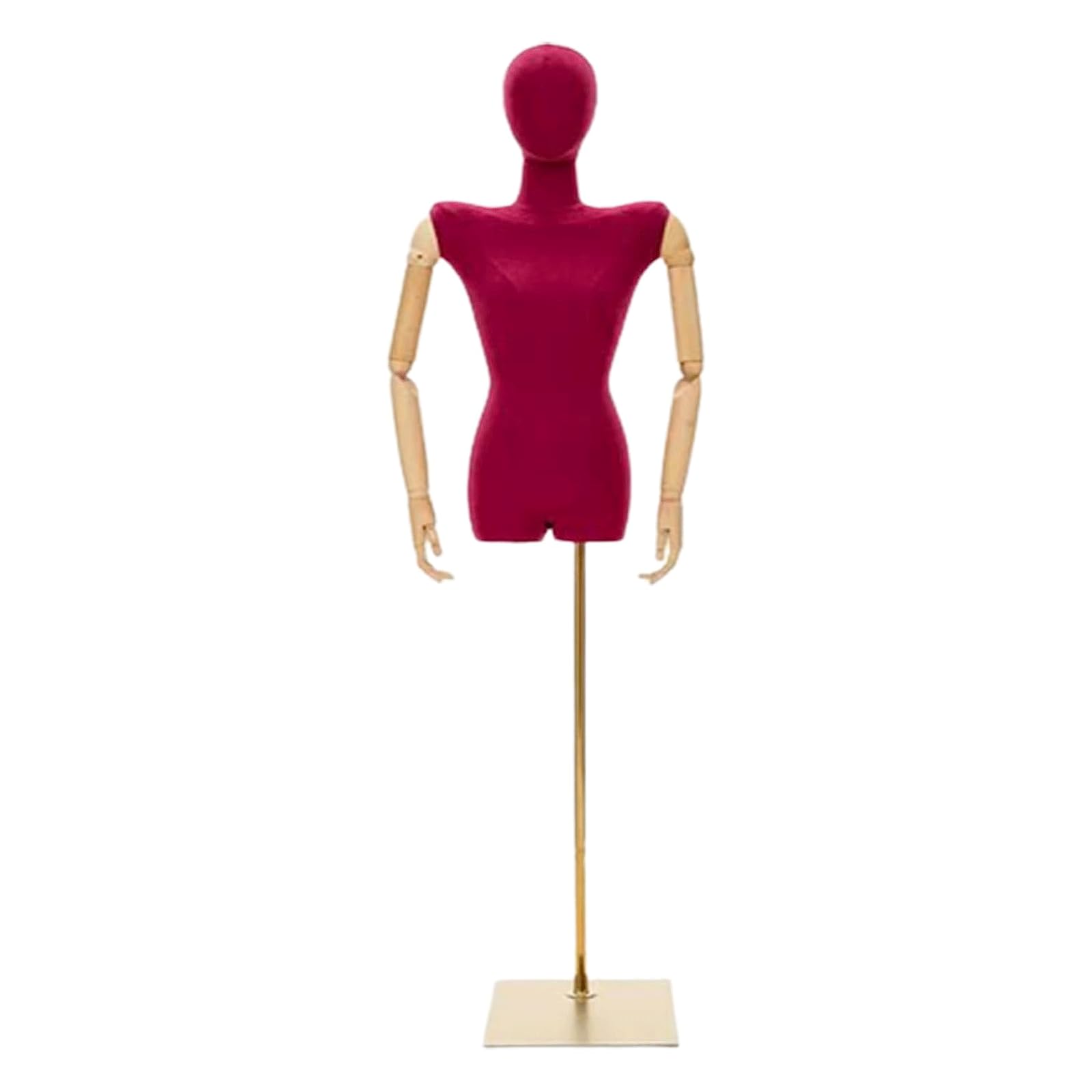 Sjdopulse Women's Gold Mannequin Plush Mannequin Torso Wide Shoulder Half Body Manikin Adjustable Height With Sturdy Stand Mannequin