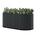 Produktbild Ok-Living Hochbeet Kräuterbeet Gemüsebeet oval 200x100x80cm (LxBxH) anthrazit Pflanzkasten Frühbeet Aufzucht Beet Garten