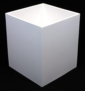 Hospitality Source Pacifica Glossy White 3.5 Gallon Poly-Resin Waste Basket (1)