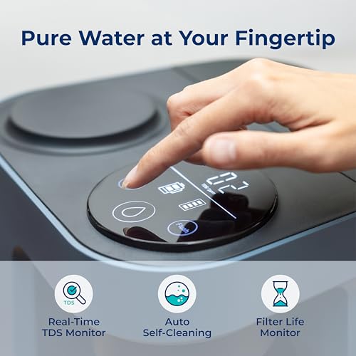 Image of Bluevua RO100ROPOT-Lite Countertop Reverse Osmosis Water Filter System, 3:1 Pure to Drain Ratio, Portable RO Filtration with Remineralization, No Installation, WQA Certified, 6-Stage Blue