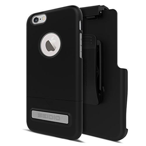 Seidio SURFACE with Metal Kickstand Case & Belt-Clip Holster for iPhone 6/6S - Non-Retail Packaging - Black/Gray