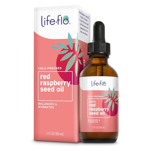 Life-Flo – Aceite de frambuesa prensado en frío rojo de aceite de semillas de frambuesa de Puré – 2 onzas