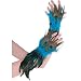 Suit Yourself Peacock Feather Gloves for Adults, One Size, Fingerless with Iridescent Blue and Black Feathers