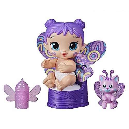 Baby Alive Glo Pixies Minis Doll, Plum Rainbow, Glow-in-The-Dark Doll for Kids Ages 3 and Up, 3.75-Inch Pixie Toy with Surprise Friend