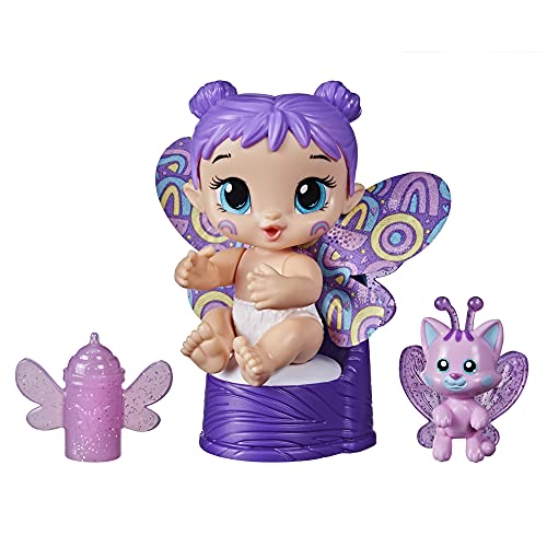 Boneca Baby Alive Glo Pixies Minis, Boneca de 9,5 cm que Brilha no Escuro - Plum Rainbow - F2596 - Hasbro, Roxo e rosa