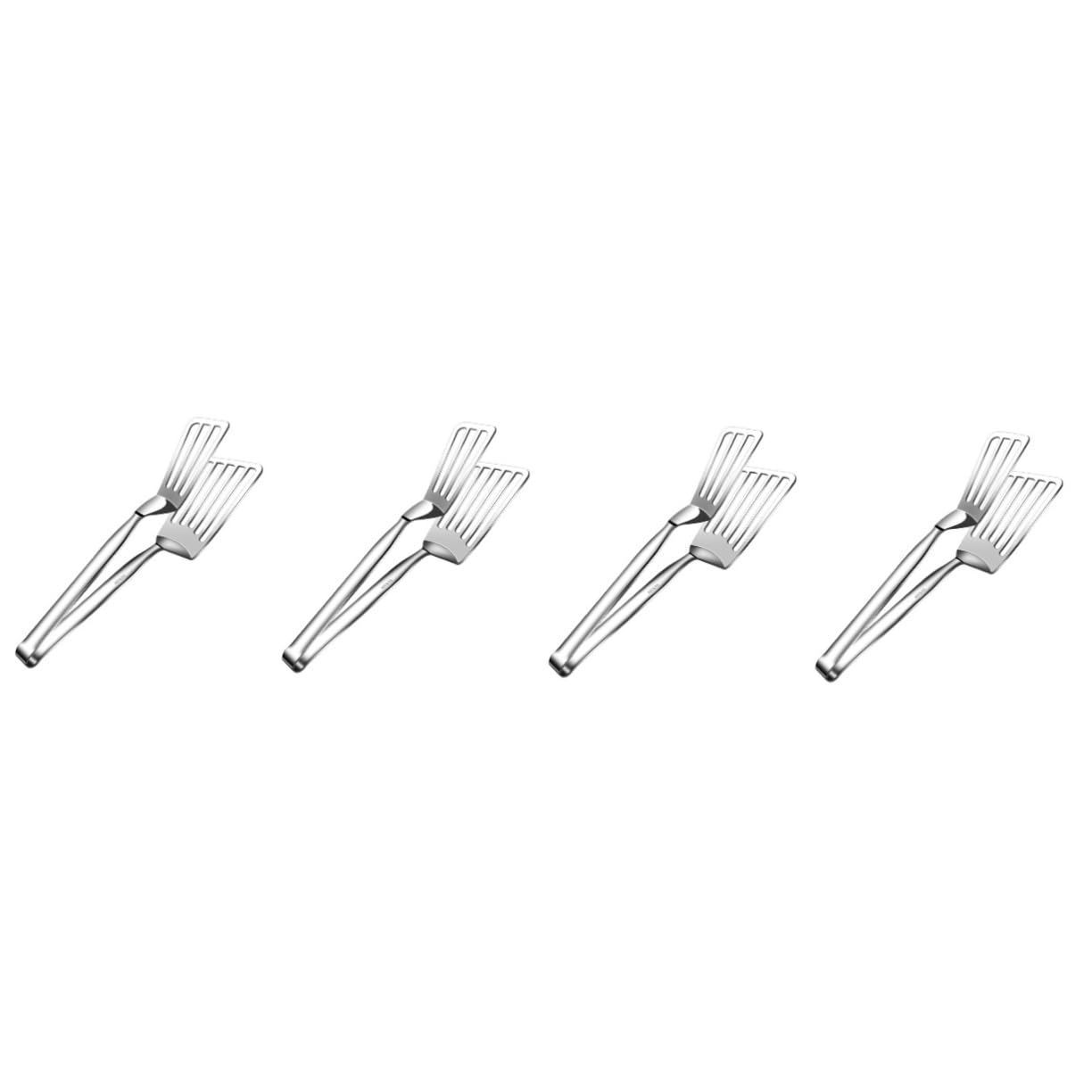 Cabilock 4 Piezas De Pescado Frito Con Voltear Espátula Para Pescado Pinza Para Carne Pinzas Para Servir Espátula Pinzas Pinzas Pinzas De Acero Inoxidable Para Panqueques