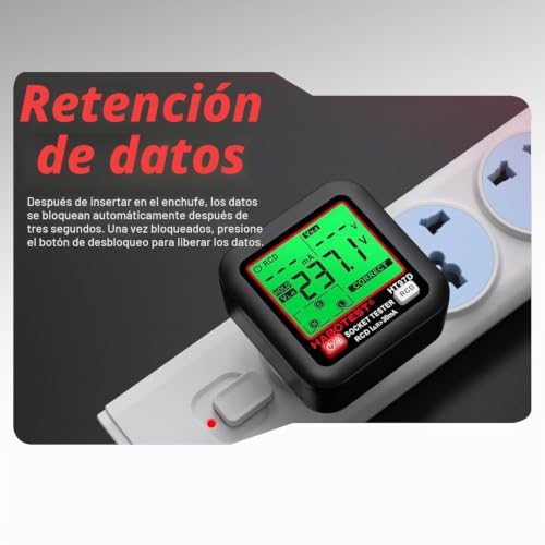 Comprobador de voltaje 260V CA contra sobretensiones con probador de enchufe GFCI LCD 3