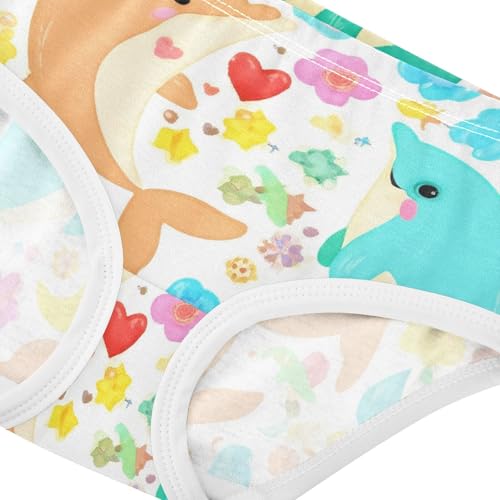 Personalized Toddler Underwear Custom 2t Cotton Little Girl Panties Cute Colorful Dolphins Floral Kids Undies Briefs4