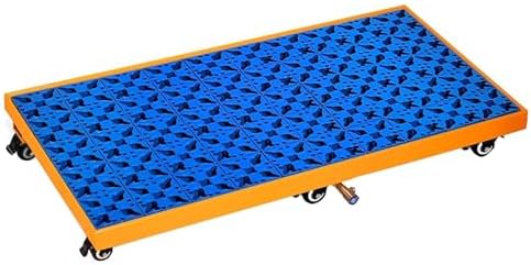 Heavy-Duty Leakproof Spill Containment Pallet with Drain - Mobile Metal Tray for Chemical & Liquid Storage, Industrial Warehouse Solutions (Large Size)