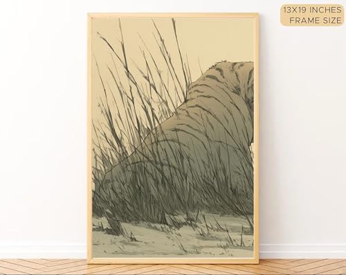 Image of Gamya Framed Japan Samurai Theme Wall Painting Posters For Office, Living Room, Bedroom Wall Decor - Japanese Japandi Samurai Aesthetic Room Decor (Tiger & Samurai, 13x19 Inches, Framed)