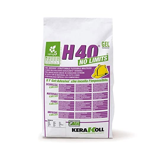 Kerakoll Colla universale H40 No Limits in busta da 5kg per pavimento e rivestimento bianca