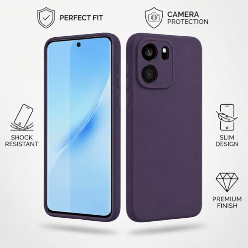 Image of FIRST MART Matte Silicone Back Cover for OnePlus Nord CE 6 - Purple