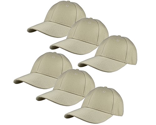 Image of Gelante Plain Blank Baseball Caps Adjustable Back Strap Wholesale Lot 6 Pack