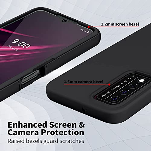 Razstorm Design Heavy Duty Case for T-Mobile Revvl V+ Plus 5G Case with Built-in Screen Protector Dual-Layer PC Silicone Shockproof Protective Cover (Black)