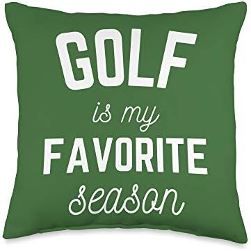 Cool saying golf ball athletic Players fan pillow Golf is My Favorite Season Sports Golfers Course Gift Decor Throw Pillow, 16x16, Multicolor