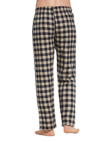 Men's 100% Cotton Super Soft Flannel Plaid Pajama Pants-F112-XL