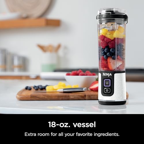 Image of Ninja Blast Portable Blender, Cordless, 18oz. Vessel, Personal Blender for Shakes & Smoothies, BPA Free, Leakproof Lid & Sip Spout, USB-C Rechargeable, Dishwasher Safe Parts, White Glitter, BC152GL