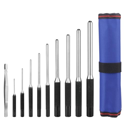 WORKPRO 9-Piece Roll Pin Punch Set with Tweezers Punch Tool Set